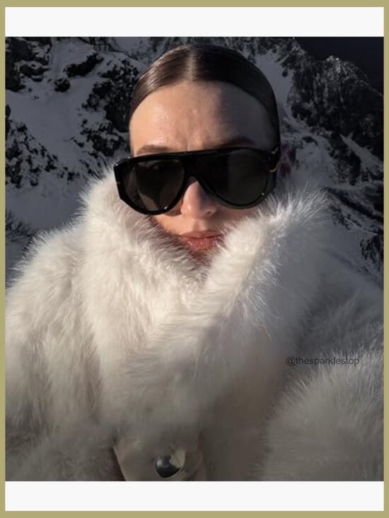 Oversized Aviator Sunglasses with UV400 Protection Retro Trendy Big Shades for main image 5